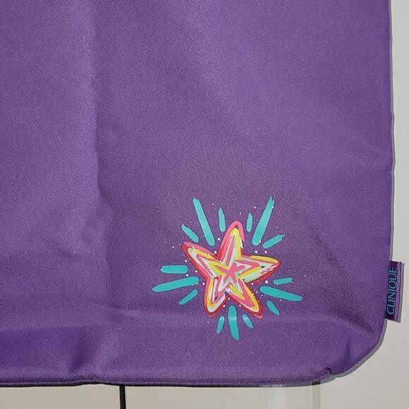 Clinique Beauty Star Shopping Large Travel Tote Bag Purple New ☆ Free Gift ☆ - Picture 3 of 8